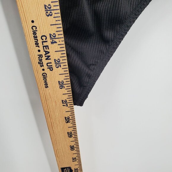 Free People Ribbed Long Sleeve V Neck Bodysuit Women Size Small Petite Black - Picture 10 of 13